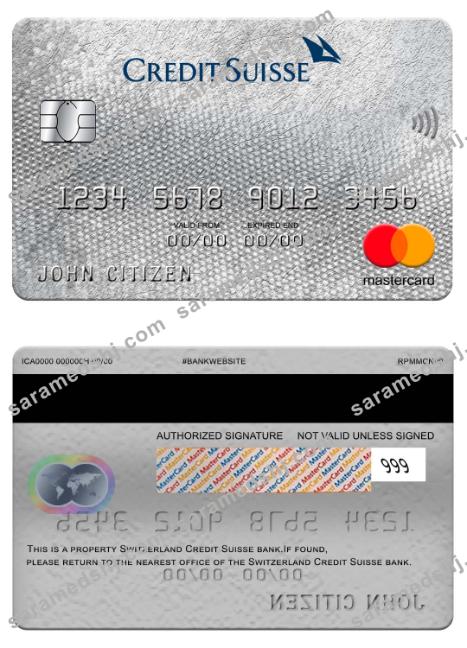 Switzerland Credit Suisse bank mastercard
